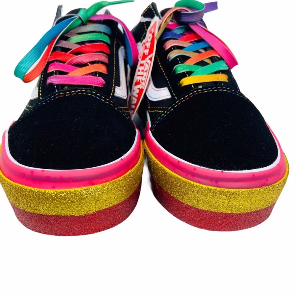 Vans Old Skool Stacked Glitter Rainbow Women’s Size 7 Sneakers - Picture 3 of 15